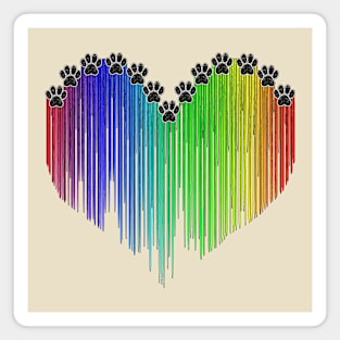 Paw Print Rainbow Magnet